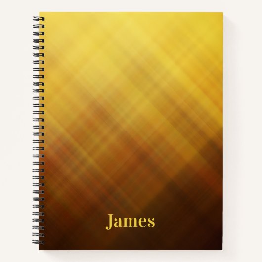 Carnet nom monogramme marron jaune moderne (Devant)