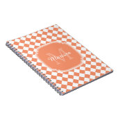 Carnet Nom Monogrammé - orange clair tendance (Côté Droit)