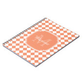 Carnet Nom Monogrammé - orange clair tendance (Côté gauche)