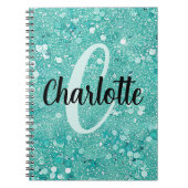 Carnet Nom Monogramme Pailleté Faux Paillettes Teinte Men (Devant)