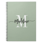 Carnet Nom Monogramme personnalisé Cadeau de script moder (Devant)