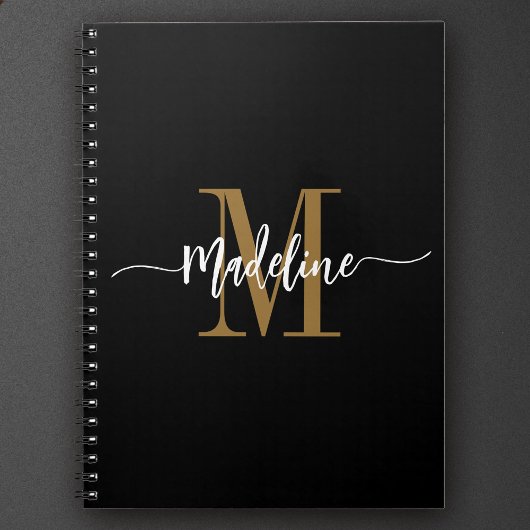 Carnet Nom Monogramme personnalisé Cadeau de script moder
