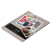 Carnet Nom monogramme photo moderne et tendance personnal (Côté gauche)