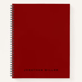 Carnet Nom monogramme professionnel simple | Rouge (Devant)