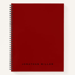 Carnet Nom monogramme professionnel simple   Rouge