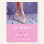 Carnet Nom monogramme rose (Devant)