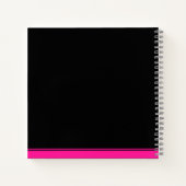 Carnet Nom monogramme rose noir (Dos)