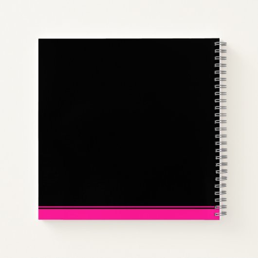 Carnet Nom monogramme rose noir (Dos)