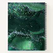 Carnet Nom monogramme vert en marbre d'agneau (Dos)