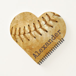 Carnet Nom monogramme Vintage Sports Baseball