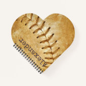 Carnet Nom monogramme Vintage Sports Baseball (Devant)