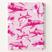 Carnet Nom Motif de requin effrayant Enfants roses (Dos)