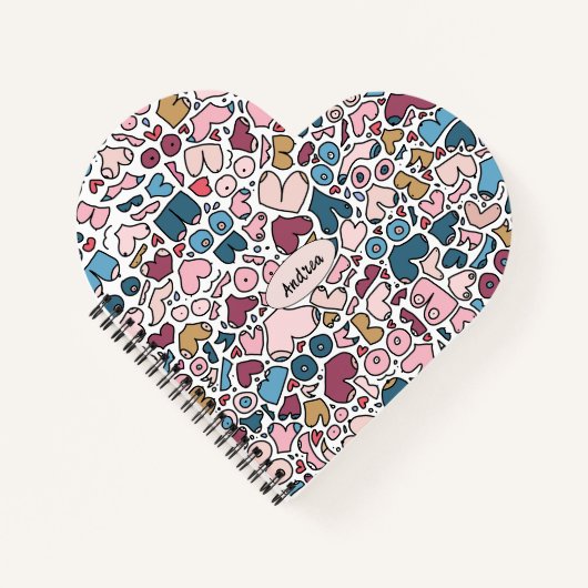 Carnet Nom motif mammaire neutre (Devant)