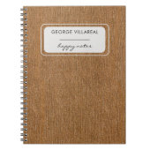 Carnet Nom, moutarde Brown denim Imprimer la spirale (Devant)