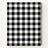 Carnet Nom Noir et blanc En vichy À damiers Motif Noteb (Dos)