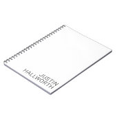 Carnet Nom noir moderne en blanc (Côté gauche)