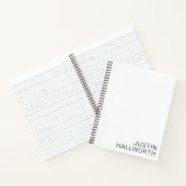 Carnet Nom noir moderne en blanc (Intérieur)