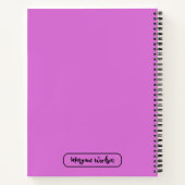 Carnet Nom noir personnalisé (Journal de recette) Orchidé (Dos)