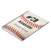 Carnet Nom Numéro Poste Base-ball blanc personnalisé (Côté gauche)