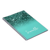 Carnet Nom Ombré Bleu Pailleté Sarcelle (Côté Droit)