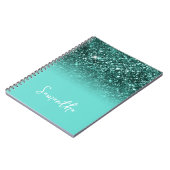 Carnet Nom Ombré Bleu Pailleté Sarcelle (Côté gauche)