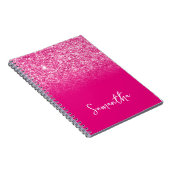 Carnet Nom Ombré Paillettes Rose Chaud (Côté Droit)