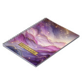 Carnet Nom Or Abstrait Moderne Purple Rose Chic Étincelle (Côté gauche)
