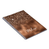 Carnet Nom Pailleté Bronze et Feuille (Côté Droit)
