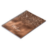 Carnet Nom Pailleté Bronze et Feuille (Côté gauche)