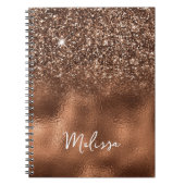 Carnet Nom Pailleté Bronze et Feuille (Devant)