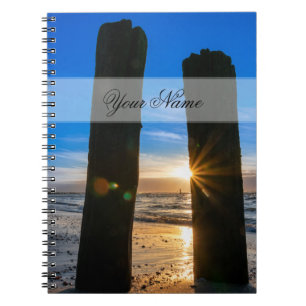 Carnet Nom personnalisable amoureux de l'océan plage couc