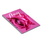Carnet Nom personnalisable Amy rose floral rose chou (Côté Droit)