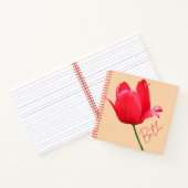 Carnet Nom personnalisable Beth jolie tulipe rouge floral (Intérieur)