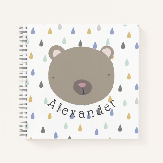 Carnet Nom personnalisable Cute Bear (Devant)