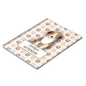 Carnet Nom personnalisable du motif d'empreinte Beagle mi (Côté gauche)