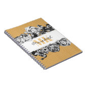 Carnet Nom personnalisable Gold Roses Chic Monogramme Lux (Côté Droit)
