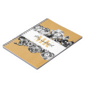 Carnet Nom personnalisable Gold Roses Chic Monogramme Lux (Côté gauche)