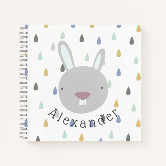 Carnet Nom personnalisable Lapin Mignon (Devant)