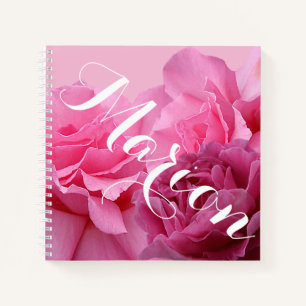 Carnet Nom personnalisable Marion joli rose rose rose flo