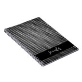 Carnet Nom personnalisable texture de grille Abstraite (Côté Droit)