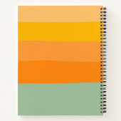 Carnet Nom personnalisé Abstrait Été Jaune Bandes (Dos)