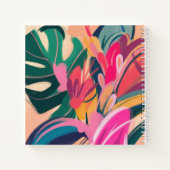 Carnet Nom personnalisé Abstrait tropical moderne (Dos)