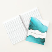 Carnet Nom personnalisé Abstrait Turquoise sophistiqué (Intérieur)
