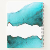Carnet Nom personnalisé Abstrait Turquoise sophistiqué (Dos)