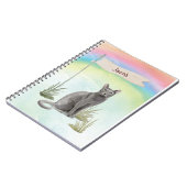 Carnet Nom personnalisé Animal de chat russe bleu (Côté gauche)