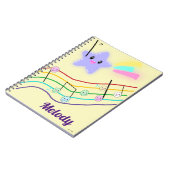 Carnet Nom personnalisé Animal Music Notes Score Kawaii (Côté gauche)