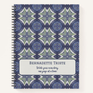 Carnet Nom personnalisé Aquarelle Motif géométrique Abstr