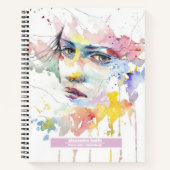 Carnet Nom personnalisé aquarelle pastel joli sketchbook (Devant)