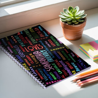 Carnet Nom Personnalisé Art Word Moderne Ajouter Vos Prop