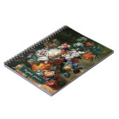 Carnet Nom personnalisé avec monogramme doré et motif flo (Côté gauche)